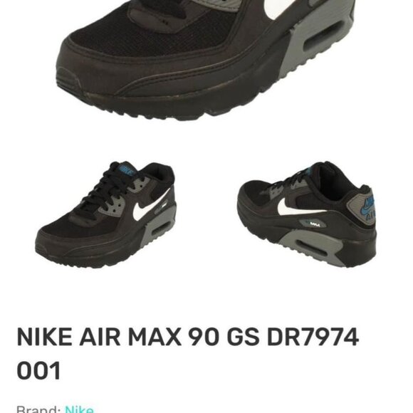 Nike Air Max 90GS Black/White/Marina-Iron Grey (youth 6/womens 8) - Picture 4 of 4